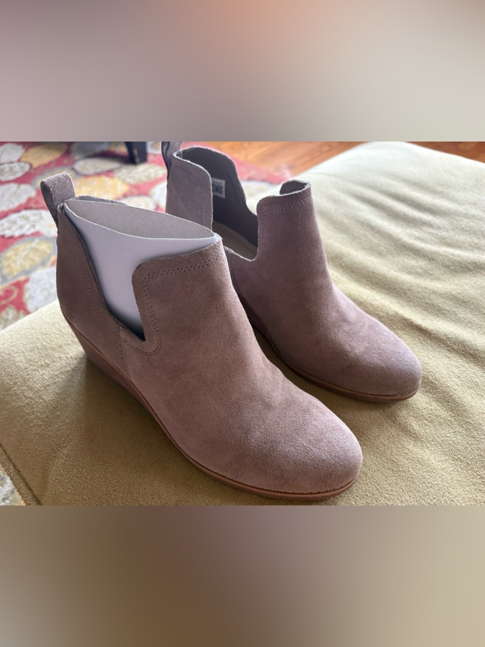 Toms Dusty Rose Suede Ankle Booties